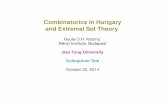 Combinatorics in Hungary and Extremal Set Theorymath.sjtu.edu.cn/conference/Bannai/2014/data/20141022A/...I found a short proof in 1972. Erdos said: it is from the˝ BOOK. Martin Aigner