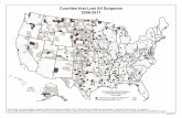 Counties that Lost All Surgeons 2006-2011 · Counties that Lost Surgeons Relative to Population (# of Counties) 10% or Greater Loss Lost All Surgeons Between 2006-2011 (569) (193)