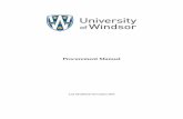 Procurement Manual - University of Windsor · University of Windsor Procurement Manual Revised: ... established by the Ontario Ministry of Finance BPS Supply Chain Guidelines and