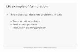 LP: example of formulations - dist.unige.it didattico 2017-18...Transportation problem: formulation 1, ... –A LP problem can be: ... Graphic representation of a convex combination