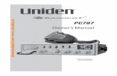 Manual Uniden Bearcat PC787 (ENG) than as provided in the Uniden Owner’s Manual could void your authority to operate this product. A complete Owner’s Manual in French can be downloaded