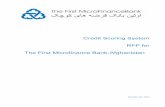 Credit Scoring System RFP for The First Microfinance Bank ... · Description of The First MicroFinance Bank - Afghanistan ... to support the bank on branchless banking and mobile
