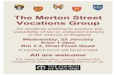 The Merton Street Vocations Group - Christ Church, … group H… ·  · 2017-01-19The Merton Street Vocations Group for students wishing to explore the possibility of lay or ordained