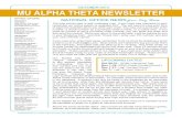 OCTOBER 2014 MU ALPHA THETA NEWSLETTER - …€¦ ·  · 2014-10-20OCTOBER 2014 MU ALPHA THETA NEWSLETTER NATIONAL OFFICERS: PRESIDENT ... Connect with Mu alpha Theta and Chi alpha