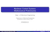 Nonlinear Control Systems: Mathematical Preliminarieslemmon/courses/ee580/slides/slides2.pdf · Nonlinear Control Systems: Mathematical Preliminaries ... Topological concepts are