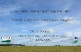 Remote Sensing of Agriculture - USDA · Remote Sensing of Agriculture NASS’ Cropland Data Layer Program Claire Boryan claire_boryan@nass.usda.gov USDA/NASS