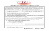2017 Membership and Contribution Form - TEDNA · 2017 Membership and Contribution Form The Tribal Education Departments National Assembly (TEDNA) was established in 2003 to assemble