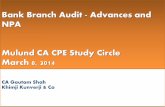 Bank Branch Audit - Advances and NPA Mulund CA CPE Study Circle …mulundcpesc.org/resource/Image/Bank.pdf ·  · 2014-10-05- Advances and NPA Mulund CA CPE Study Circle March 8,
