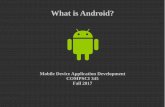 What is Android? - Bloomsburg University of …facstaff.bloomu.edu/dcoles/345/docs/what_is.pdfA mature open-source kernel in widespread use. Trusted by corporations and security experts.