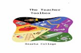 Teacher Toolbox · Web viewThe Teacher Toolbox arose out of a desire expressed by a number of Ozarka College’s instructors to be able to access information, strategies, and practices