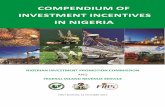 NIGERIAN INVESTMENT PROMOTION COMMISSION of Investment Incentives in Nigeria, October 2017 1 TABLE OF CONTENTS PREFACE 2 DEFINITIONS ...