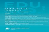 EDUCATION INQUIRY. EDUCATION INQUIRY - …€¦ ·  · 2013-01-31EDUCATION INQUIRY Volume 2, No. 1, March 2011 ... education practice and subject teaching or didactics. Education