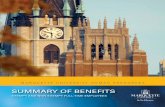 SUMMARY OF BENEFITS - Marquette University · SUMMARY OF BENEFITS ... Internet service, and vacation spots. More information is available at marquette.edu/ ... well-known individuals