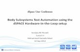 dSpace User Conference - Dynafusion Subsystems Test... · dSpace User Conference Body Subsystems Test Automation using the dSPACE Hardware-in-the-Loop setup Venkata RK Pinnelli Suresh