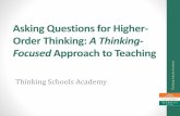 Asking Questions for Higher- Order Thinking: A Thinking- Focused Approach to Teachingthinkingschoolsacademy.org/wp-content/uploads/2014/… ·  · 2014-11-05Asking Questions for