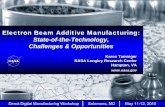 Electron Beam Additive Manufacturing: State State--of ... · Electron Beam Additive Manufacturing: ... Near-net shape with finished machining. ... process understanding Increasing