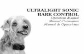 ULTRALIGHT SONIC BARK CONTROL Operations … · ULTRALIGHT SONIC BARK CONTROL Operations Manual ... corrección de sonido cuando el perro ladra, ponga el interruptor en la posición
