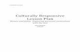 Culturally Responsive Lesson Plan - bugforteachers Responsive Lesson...Culturally Responsive Lesson Plan 3 1576 by an actor named James Burbage. Later in 1599, Shakespeare built The