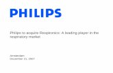 Philips to acquire Respironics: A leading player in the ... · Philips to acquire Respironics: A leading player in the ... diabetes. 7 0 500 1,000 1,500 2,000 ... • #1 in the global