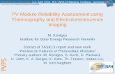 PV Module Reliability Assessment using Thermography … · IEA INTERNATIONAL ENERGY AGENCY PHOTOVOLTAIC POWER SYSTEMS PROGRAMME PV Module Reliability Assessment using Thermography