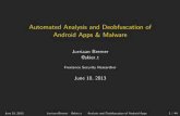 Automated Analysis and Deobfuscation of Android …jbremer.org/wp-posts/athcon.pdf · Automated Analysis and Deobfuscation of Android Apps & Malware Jurriaan Bremer @skier t Freelance