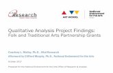 Qualitative Analysis Project Findings Analysis Project Findings: ... and marketing materials. ... fieldwork efforts were often in rural or tribal
