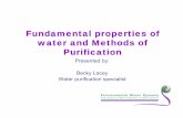 Fundamental properties of water and Methods of Purification Lacey.pdf · Fundamental properties of water and Methods of Purification Presented by: Becky Lacey Water purification specialist