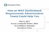How an IRAT (Institutional Requirements … an IRAT (Institutional Requirements Administrative Team) Could Help You May 5, 2017 Krista Lombardo-Klefos, MBA Accreditation Manager Cleveland