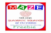 Quadratic Equation - Dearborn Public Schools · Solve Quadratic Equation by Factoring ... c Never Give Up On Math 2015. START ... I appreciate your business and support.