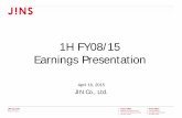 1H FY08/15 Earnings Presentationpdf.irpocket.com/C3046/jwgy/KLNU/dBhT.pdfForward-looking statements contained within this presentation are based upon assumptions deemed reasonable