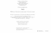 Celebrate 50th Anniversary Concert - Marin Oratorio · Johann Sebastian Bach - Magnificat in D - BWV243 Wolfgang Amadeus Mozart - Mass in C - K317 Randall Thompson - Alleluia Celebrate