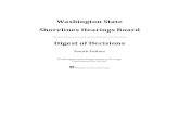 Washington State Shorelines Hearings Board Digest of … digest ... 4.permit proceedings by local government ... shb no. 155. 2 shorelines hearings board. digest of decisions. shorelines