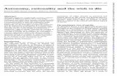 Autonomy, rationality andthewishto diejme.bmj.com/content/medethics/25/6/457.full.pdf · 458 Autonomy,rationality andthe wish to die ... come to a conclusion that an act of, or decision