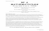 Mathematician’s Notes BE A MATHEMATICIAN! N… · Mathematician’s Notes Math ... Many people have been solving problems for a long time and so algorithms have developed for solving