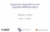 Quantum Algorithms for Applied Mathematics - … Algorithms Linear Algebra ... Practical Examples are Everywhere: ... – More math [cf. Altschuler ...