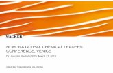 NOMURA GLOBAL CHEMICAL LEADERS … · NOMURA GLOBAL CHEMICAL LEADERS ... changing business or other market conditions and the prospects for growth anticipated ... POLYSILICON •