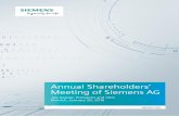 Annual Shareholders’ Meeting of Siemens AG · 4 Annual Shareholders’ Meeting of Siemens AG January ... Division and Wind Power and Renewables ... also reflected in business successes