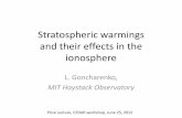 Stratospheric warmings and their effects in the ionosphere ·  · 2012-06-28Stratospheric warmings and their effects in the ionosphere ... •Stratospheric sudden warming is a large-scale