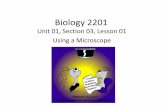 Biology 2201 - Teacher Websites at inetTeacher.com€¦ · Biology 2201 Unit 01, ... • The Parts of a Compound Microscope ... 1. The field of view of a light microscope on low power