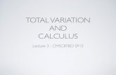 TOTAL VARIATION AND CALCULUS - cs.umd.edutomg/course/764_2017/L3_tv_fft_calc.pdf · TOTAL VARIATION AND CALCULUS Lecture 3 - CMSC878O SP15. SPARSE RECOVERY PROBLEMS minimize kxk 0