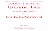 bykk CS K.K. Agrawal C.1 taxguru.in Fast Track Income Tax ... · 11 Deductions from Gross Total Income 80C to 80U 12 Rates of Tax 13 Agricultural Income 2(1A) & 10(1) 14 Assessment