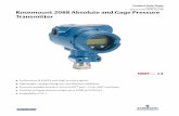 Product Data Sheet: Rosemount 2088 Absolute and … 2088 Absolute and Gage...of range, and diagnostic ... Proven, Reliable, and Innovative DP Level Technologies ... QZ Remote Seal
