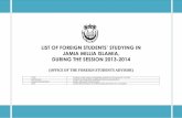 LIST OF FOREIGN STUDENTS’ STUDYING INjmi.ac.in/upload/fsa/foreign_student_list_2013_2014.pdfPage 2 of 13 LIST OF FOREIGN STUDENTS’ STUDYING IN JAMIA MILLIA ISLAMIA, DURING THE