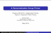 A Renormalization Group Primer - Welcome to SCIPPscipp.ucsc.edu/~dine/ph295/renormalization_group_primer.pdfA Renormalization Group Primer Physics 295 2010. Independent Study. Topics