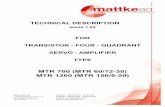 MTR 700 (MTR 60/12-30) MTR 1200 (MTR 150/8-20) · technical description issue 1.02 for transistor - four - quadrant servo - amplifier type mtr 700 (mtr 60/12-30) mtr 1200 (mtr 150/8-20)