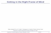 Getting in the Right Frame of Mind - People at VT Computer ...people.cs.vt.edu/prsardar/slides/L19_Covey_FoglerCh2.pdf · Getting in the Right Frame of Mind Slides adapted from Dr.