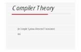 Compiler Theory - Faculty of ICT - Faculty of ICT ...sspi3/CompTheory-002.pdf · Compiler Theory (A Simple Syntax ... phase (compiler front end … see figure next slide) A model