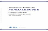 ASSESSMENT REPORT ON FORMALDEHYDE ... Report on Formaldehyde for Developing Ambient Air Quality Objectives i ACKNOWLEDGEMENTS The authors of this report would like to thank Laura Blair