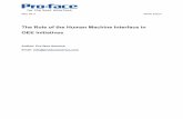 The Role of the Human Machine Interface in OEE … Role of the Human Machine Interface in OEE Initiatives Author: Pro-face America Email: info@profaceamerica.com May 2011 White Paper