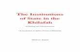 The Institutions of State in the Khilafah · The Institutions of State in the Khilafah In Ruling and Administration (A translation of Ajhiza Dawlat-al-Khilafah) Hizb ut-Tahrir